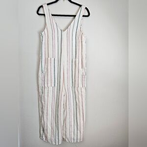 American Eagle Outfitters Striped Jumpsuit - White with Multicolor Stripes